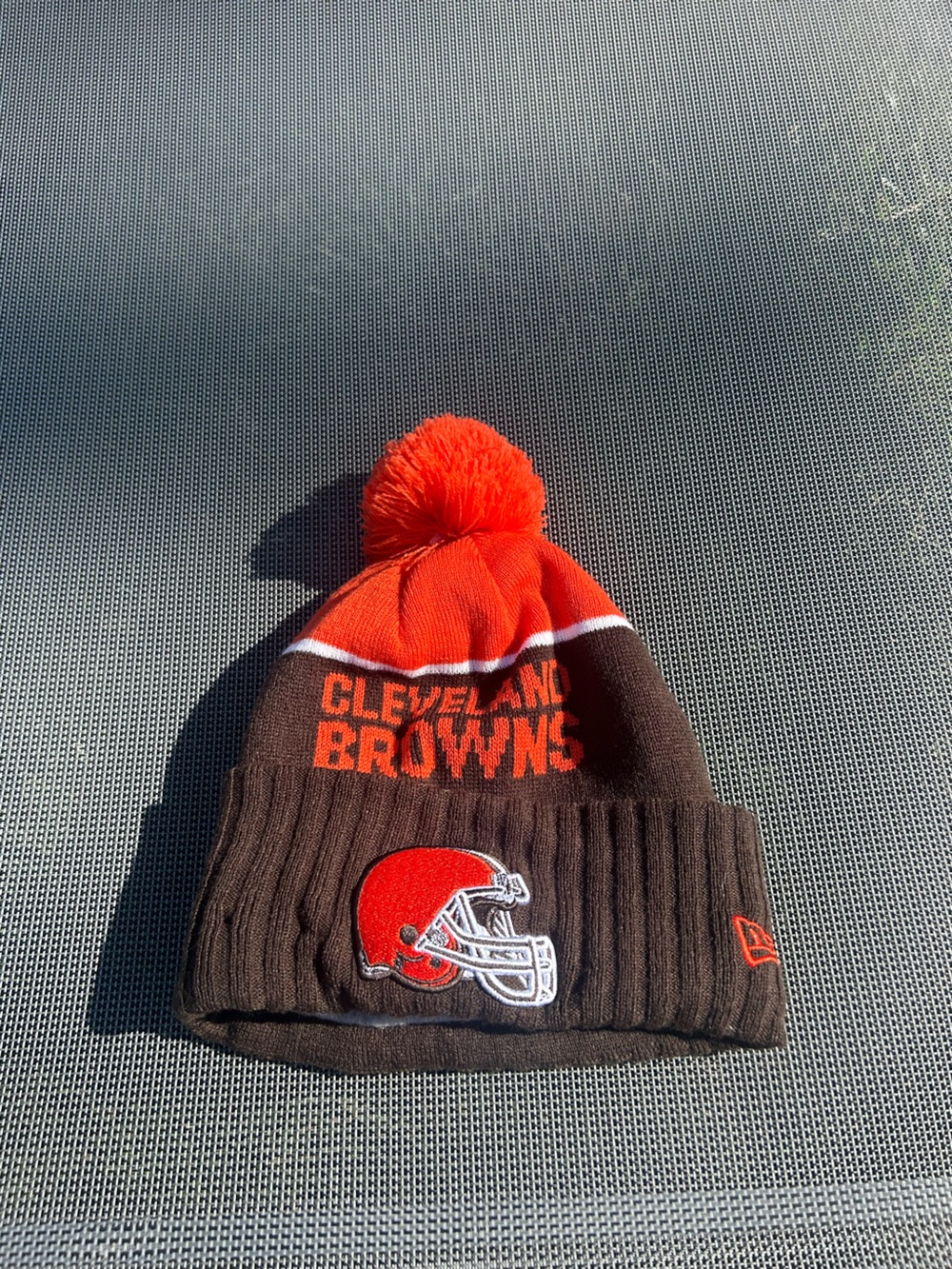 Cleveland Browns '15 Sport Knit beanie nfl winter‎ hat brown orange pompom